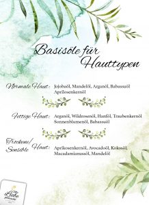 Basisöle für die Hauttypen